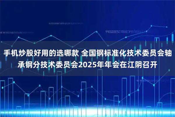 手机炒股好用的选哪款 全国钢标准化技术委员会轴承钢分技术委员会2025年年会在江阴召开